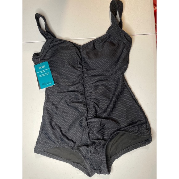 Maxine of Hollywood Other - Maxine of Hollywood Women's Textured Spa Shirred Leg One Piece Swimsuit, 14